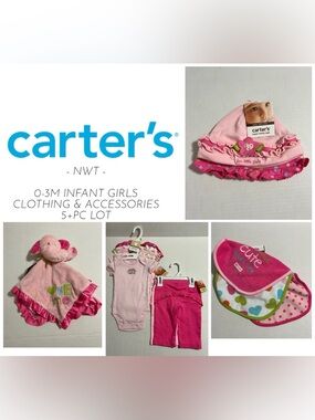 🆕CARTER’S - 3M - NWT - 5+PCS - INFANT GIRLS CLOTHING & ACCESSORIES LOT
